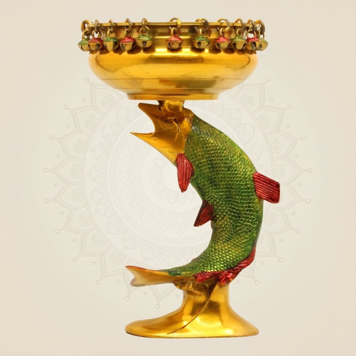 Handcrafted Multicolor Brass Fish Urli Bowl – Designer Decorative 10.75 - Luxeartisanship