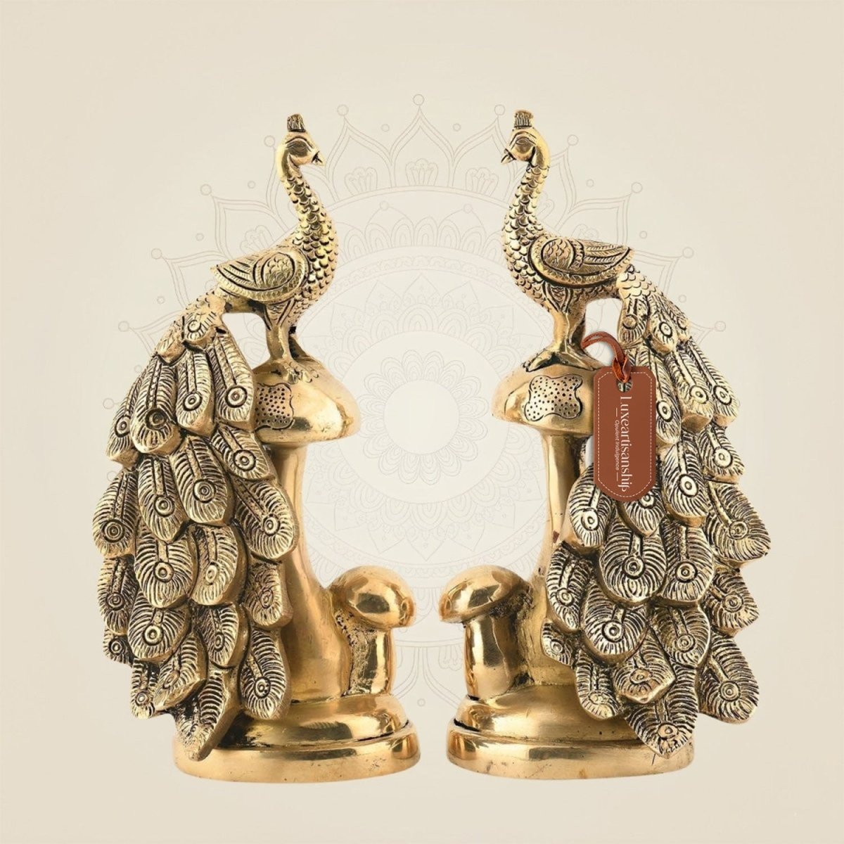 Handcrafted Pure Brass Peacock Pair