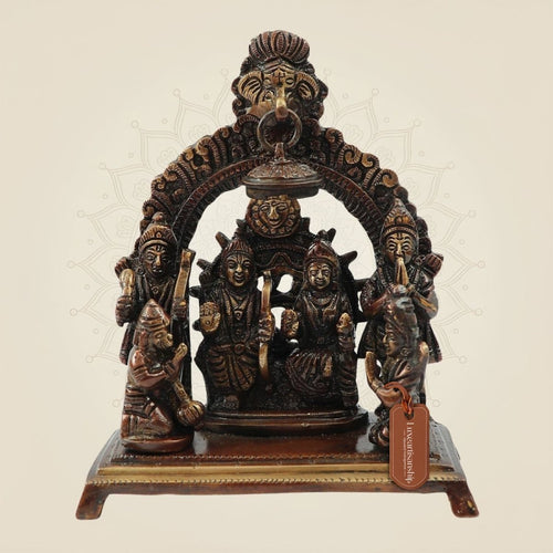 Handcrafted Ram Darbar Brass Statue 6.5" – Elegant Temple & Living Room Décor