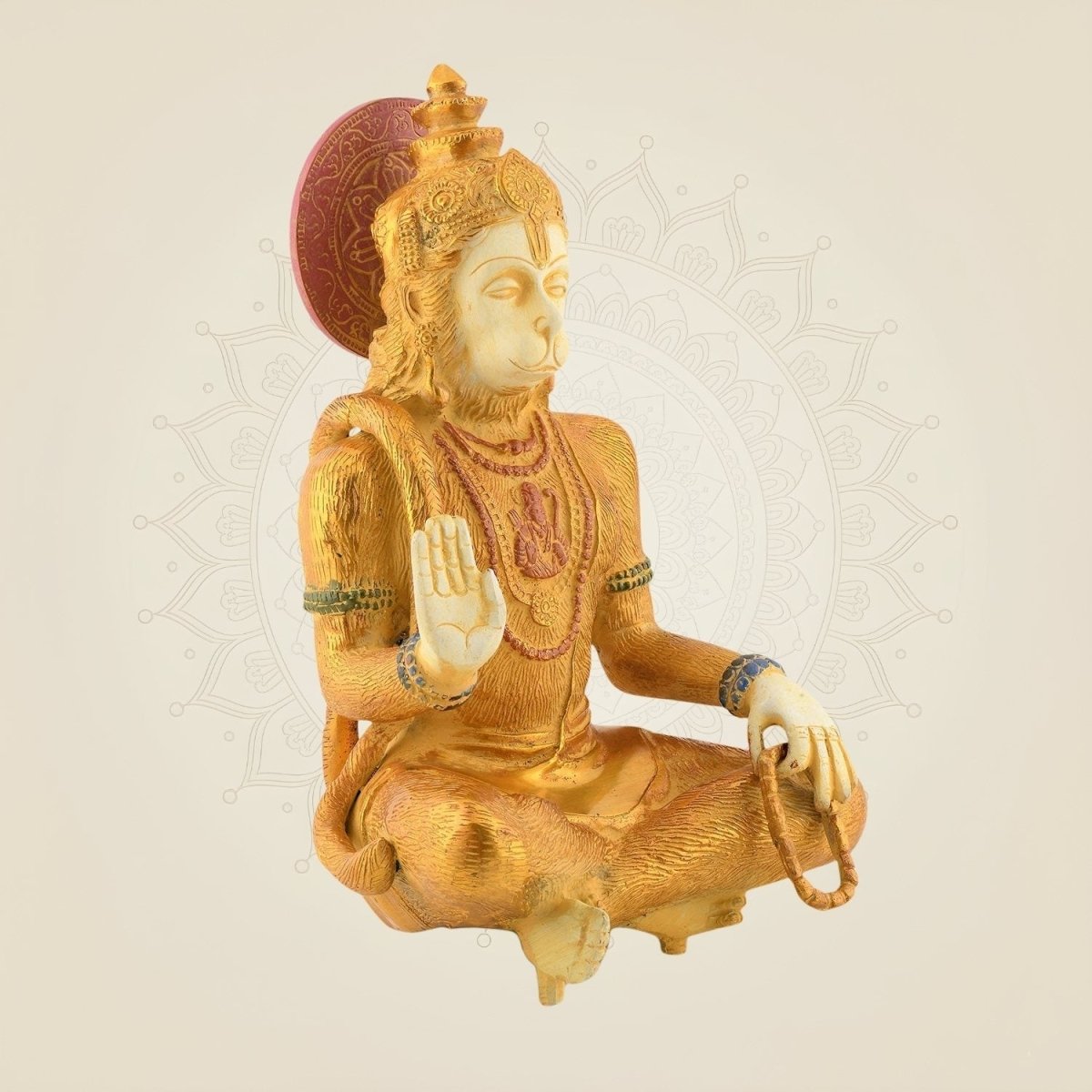 Hanuman Ji Brass Idol – 11.5" Handcrafted Statue for Puja & Decor Use - Luxeartisanship