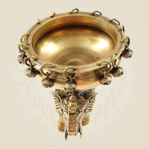 Heavy Brass Elephant Urli Bowl 6.25" | Decorative Vessel