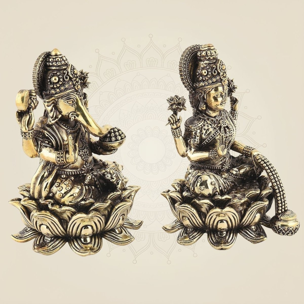 Brass Statue of lakshmi ganesha