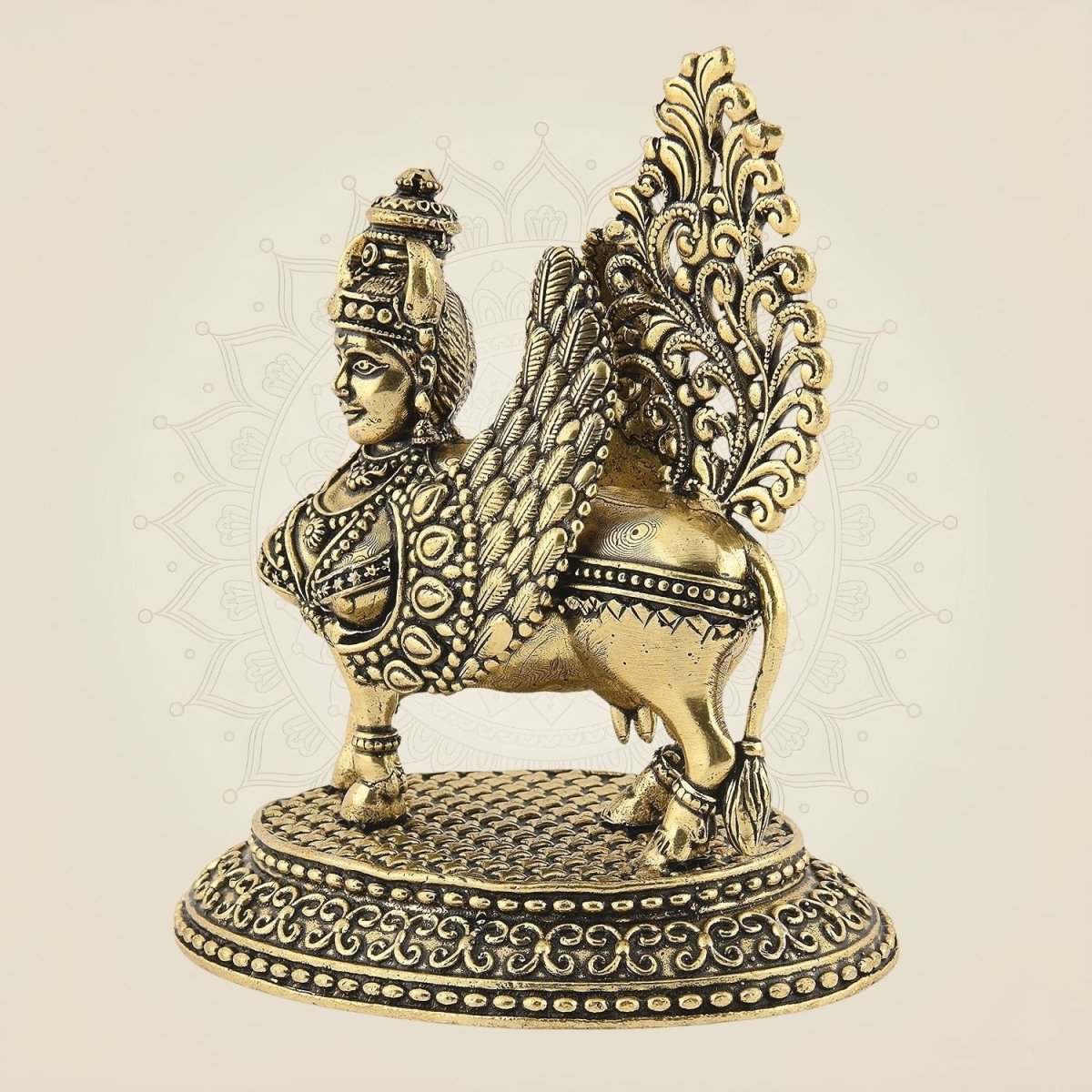 Brass Kamdhenu Cow Idol