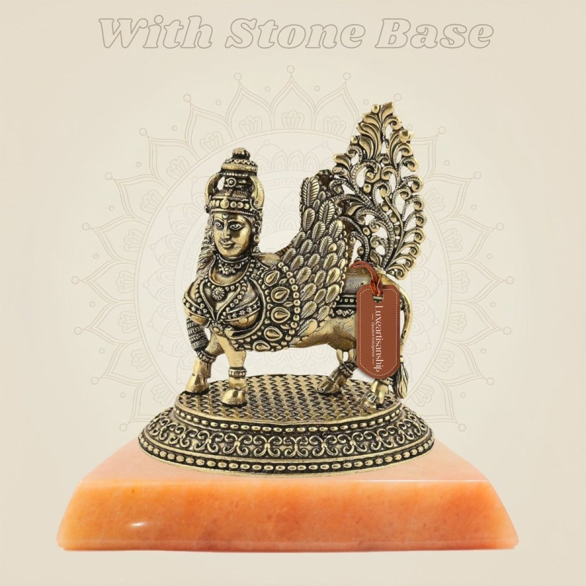 Kamdhenu Cow  with stone base