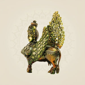 Kamdhenu Cow Brass colored Statue