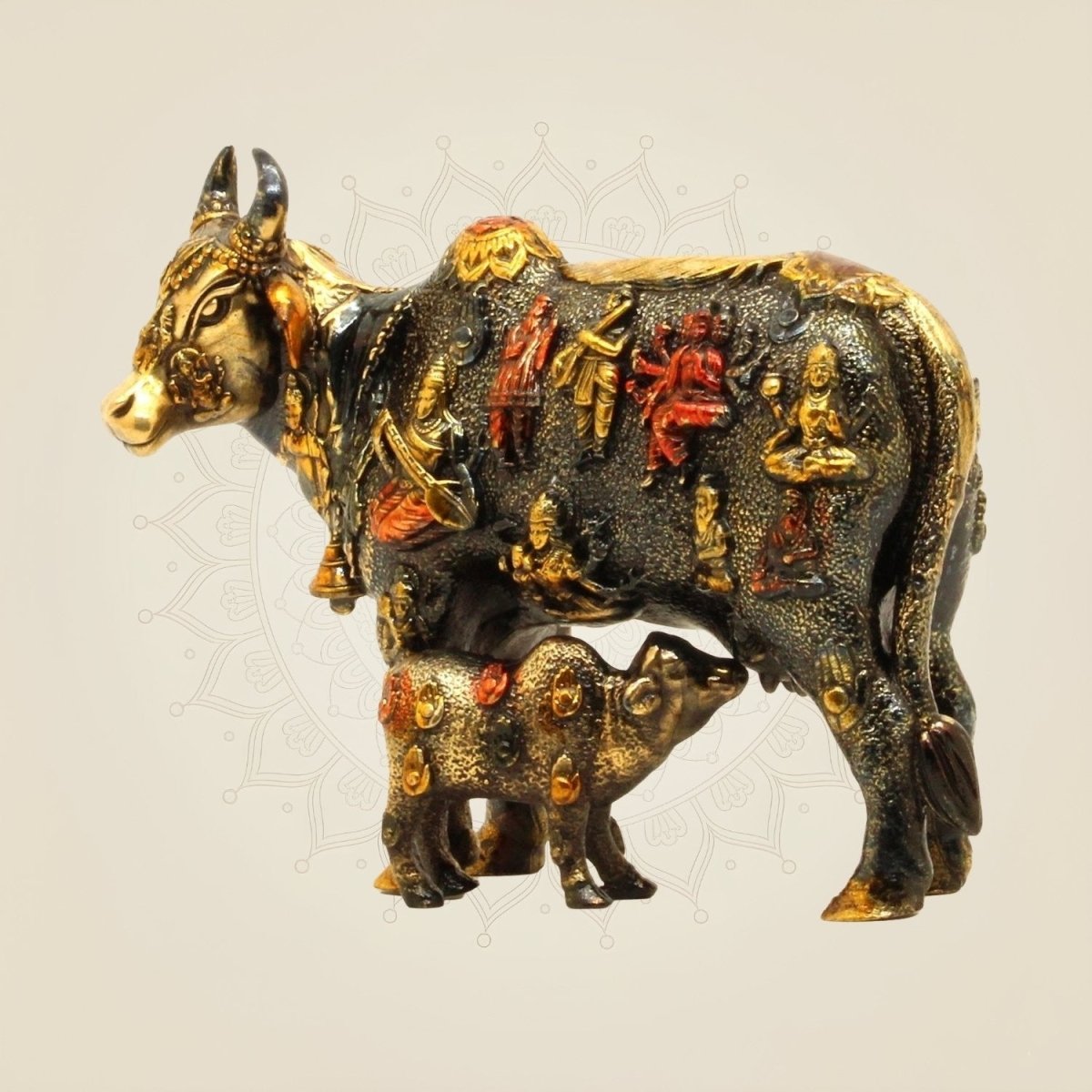 Sacred Kamdhenu Cow & Calf statue