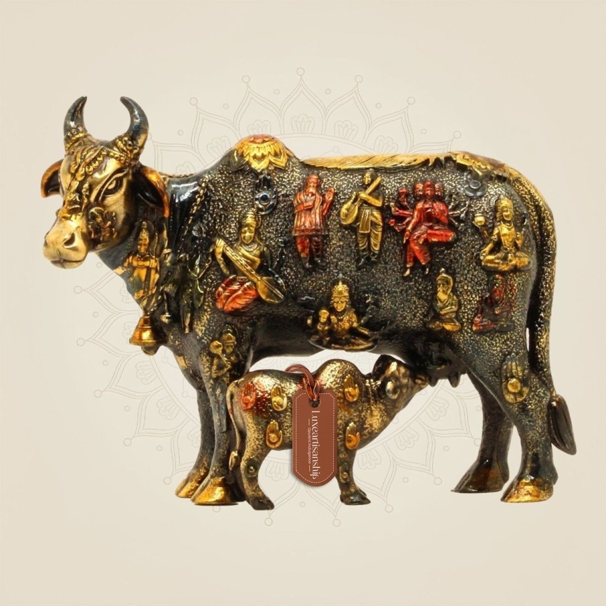 Vastu-approved brass Kamadhenu Cow