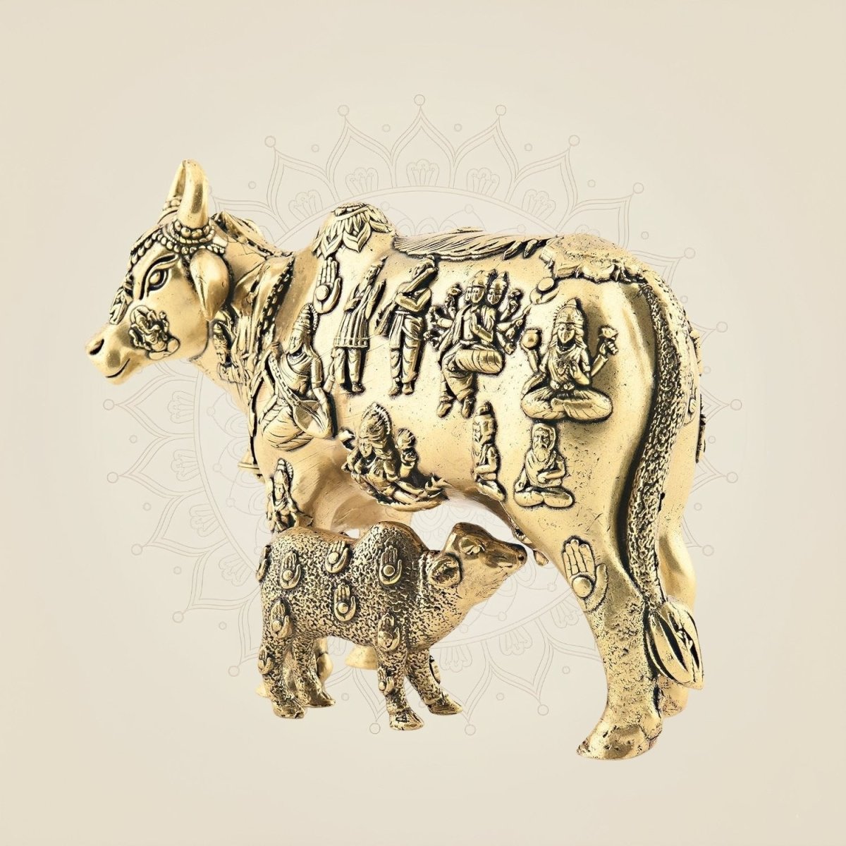 Sacred Kamdhenu Cow & Calf Murti