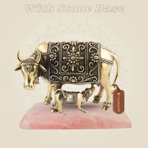 Brass Kamdhenu Cow Idol with Calf
