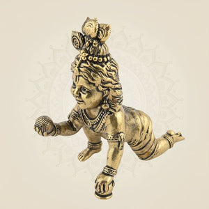Kanha Ji Brass Idol - 3 Inch Handcrafted Murti for Wealth & Positivity - Luxeartisanship