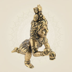 Kanha Ji Brass Idol - 3 Inch Handcrafted Murti for Wealth & Positivity - Luxeartisanship