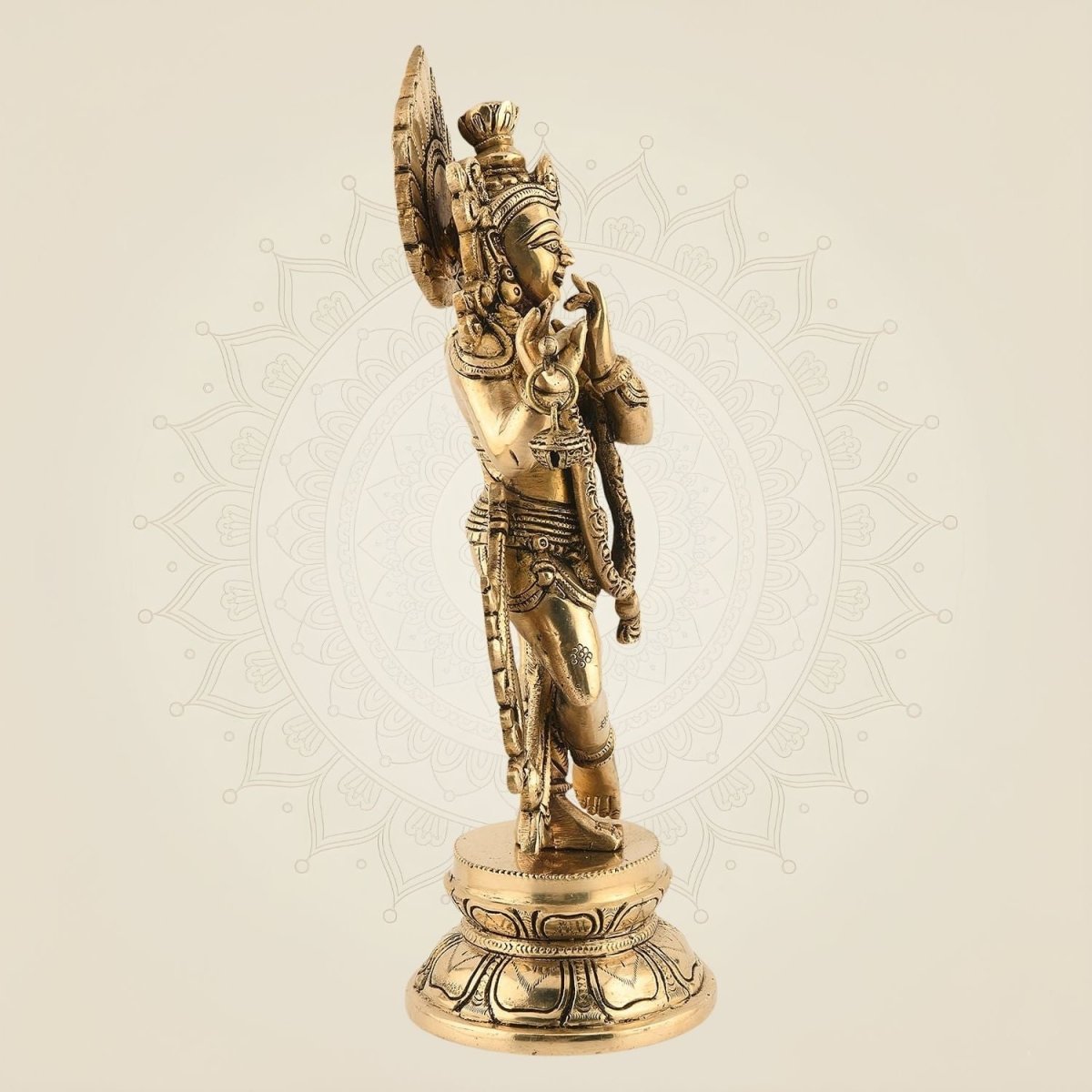 Brass Krishna with Flute Idol