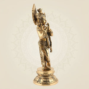 Brass Krishna with Flute Idol