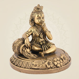 Brass Laddu Gopal Idol – Makhan Chor Brass