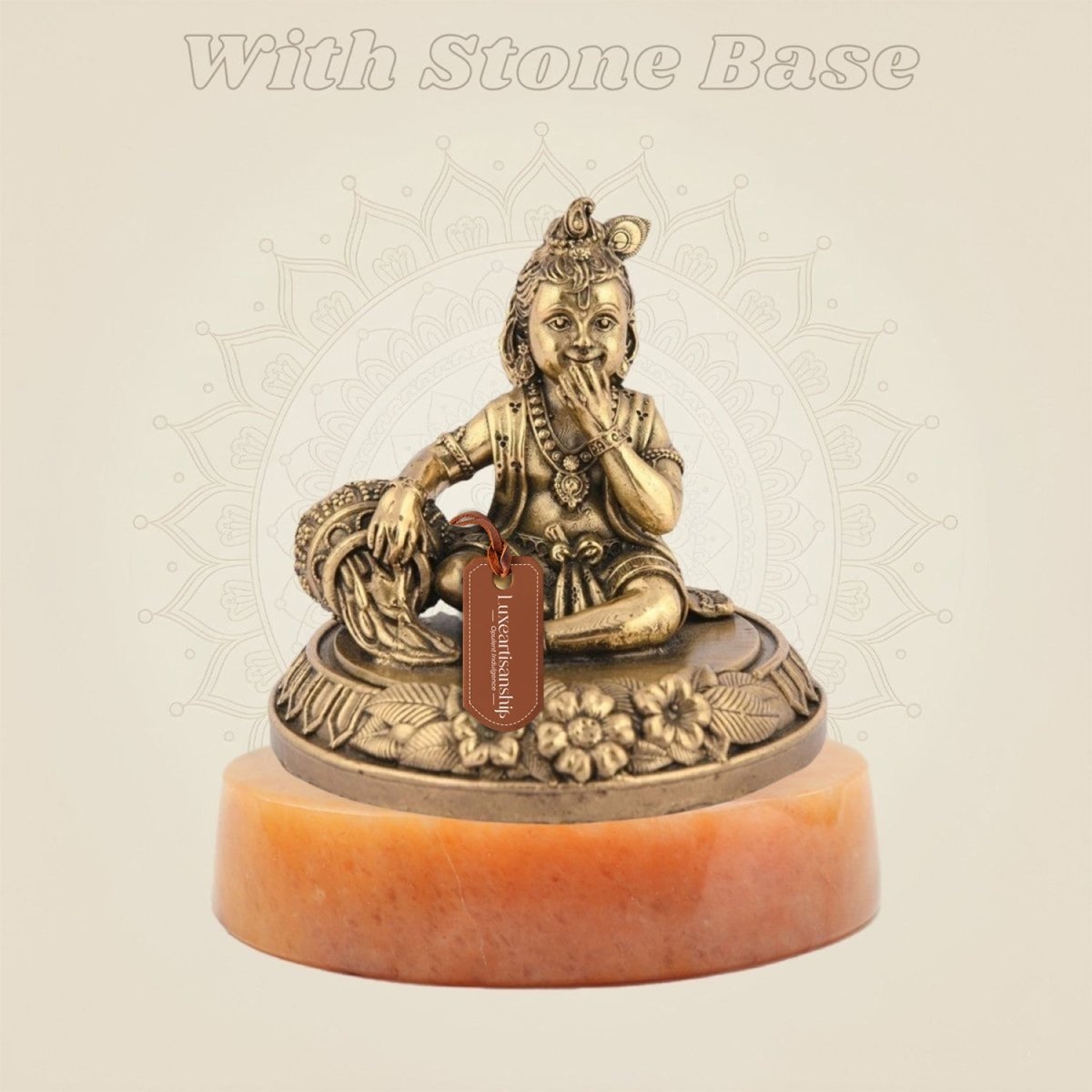 Laddu Gopal Idol 2.75'' – Makhan Chor Brass Handcrafted Murti for Mandir & Gifting - Luxeartisanship