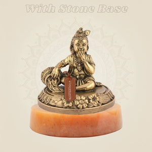 Laddu Gopal Idol 2.75'' – Makhan Chor Brass Handcrafted Murti for Mandir & Gifting - Luxeartisanship
