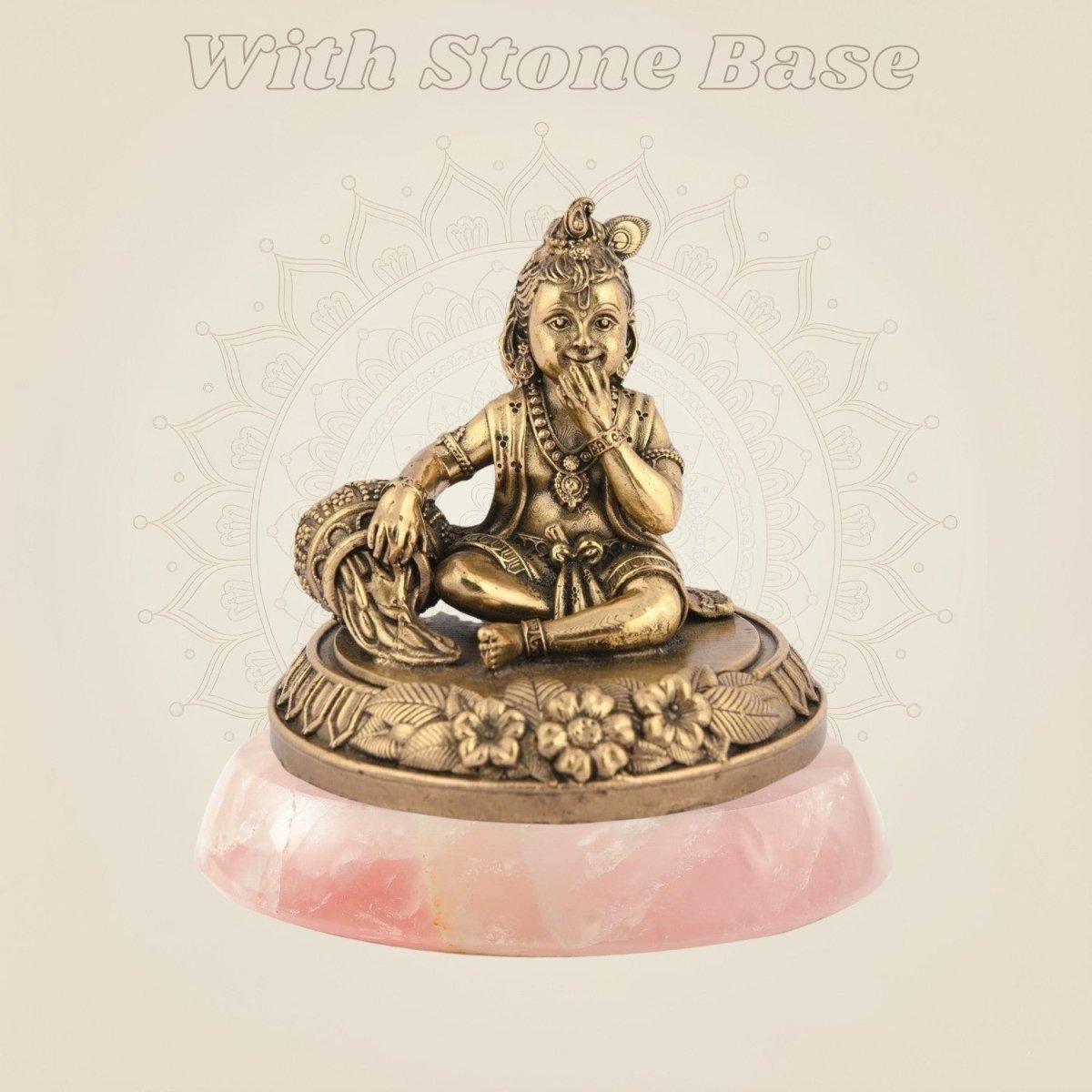 Laddu Gopal Idol 2.75'' – Makhan Chor Brass Handcrafted Murti for Mandir & Gifting - Luxeartisanship