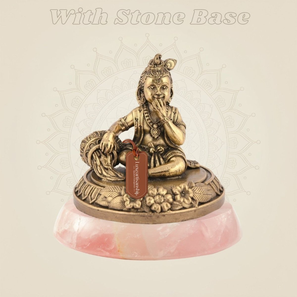 Laddu Gopal Idol 2.75'' – Makhan Chor Brass Handcrafted Murti for Mandir & Gifting - Luxeartisanship