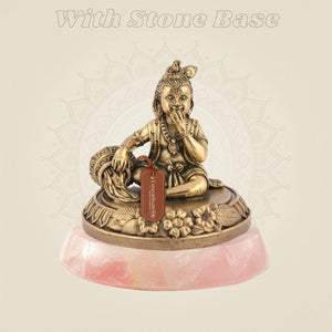 Laddu Gopal Idol 2.75'' – Makhan Chor Brass Handcrafted Murti for Mandir & Gifting - Luxeartisanship