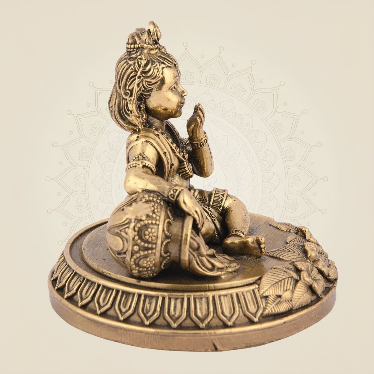 Brass Laddu Gopal Idol – Makhan Chor Brass