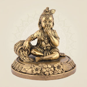 Brass Laddu Gopal Idol – Makhan Chor Brass