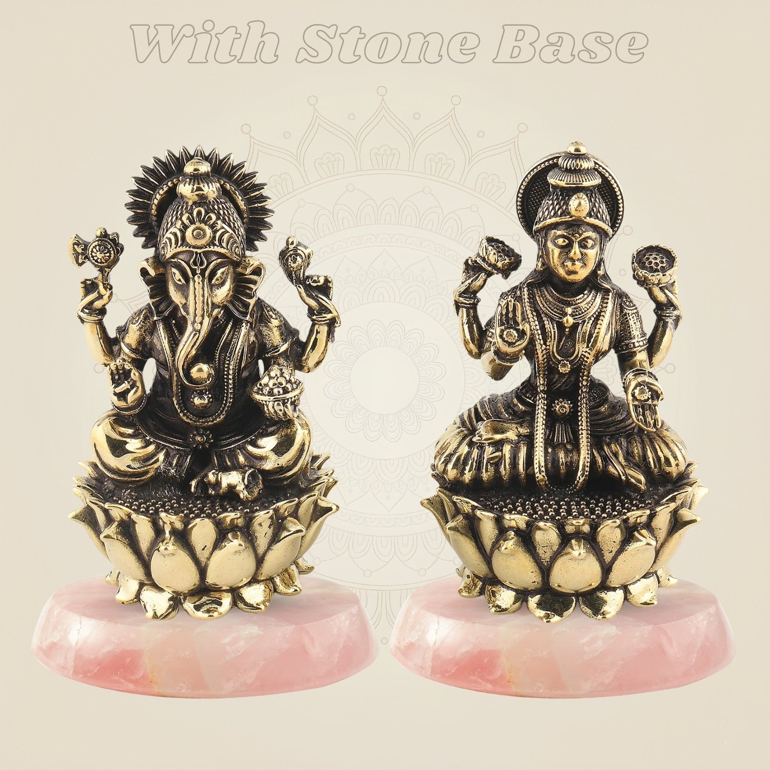 Lakshmi Ganesh Brass Idol 3" – Superfine Divine Decor - Luxeartisanship
