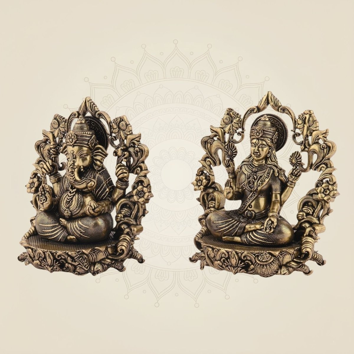 Brass Ganesha Lakshmi statue