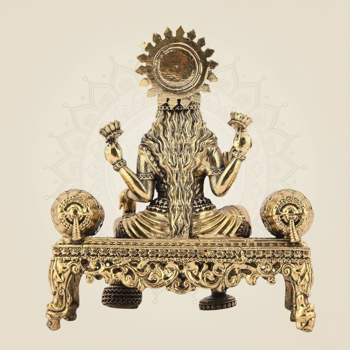 Lakshmi Ji Idol on Singhasan brass statue