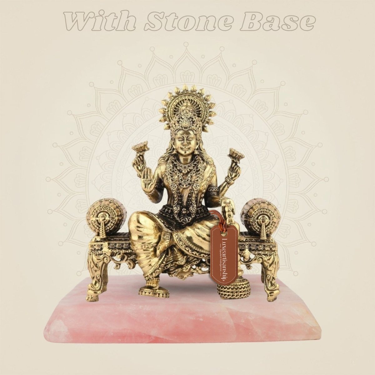 Lakshmi Ji Idol on Singhasan with Stone base