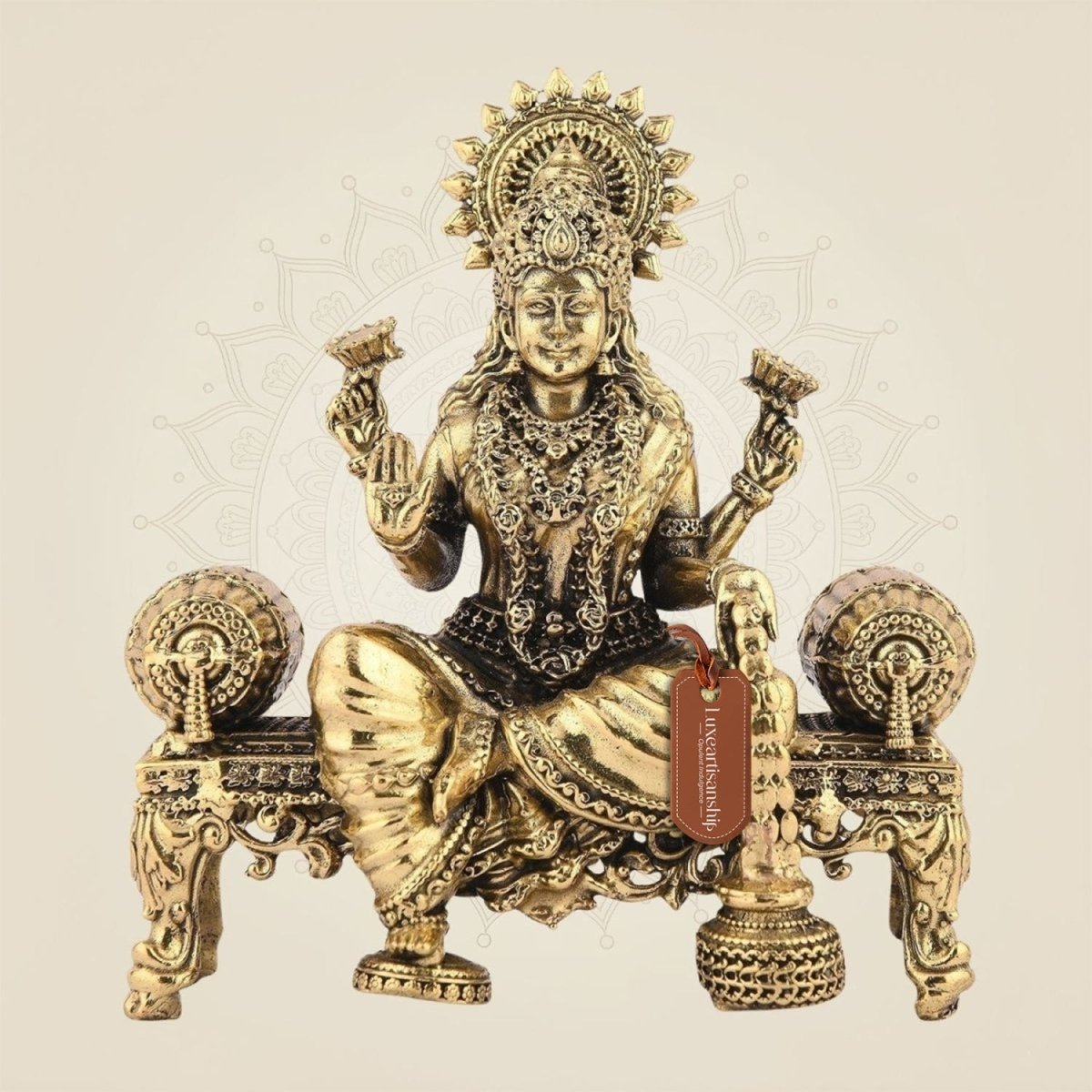 Lakshmi Ji Idol on Singhasan 4.25 inch