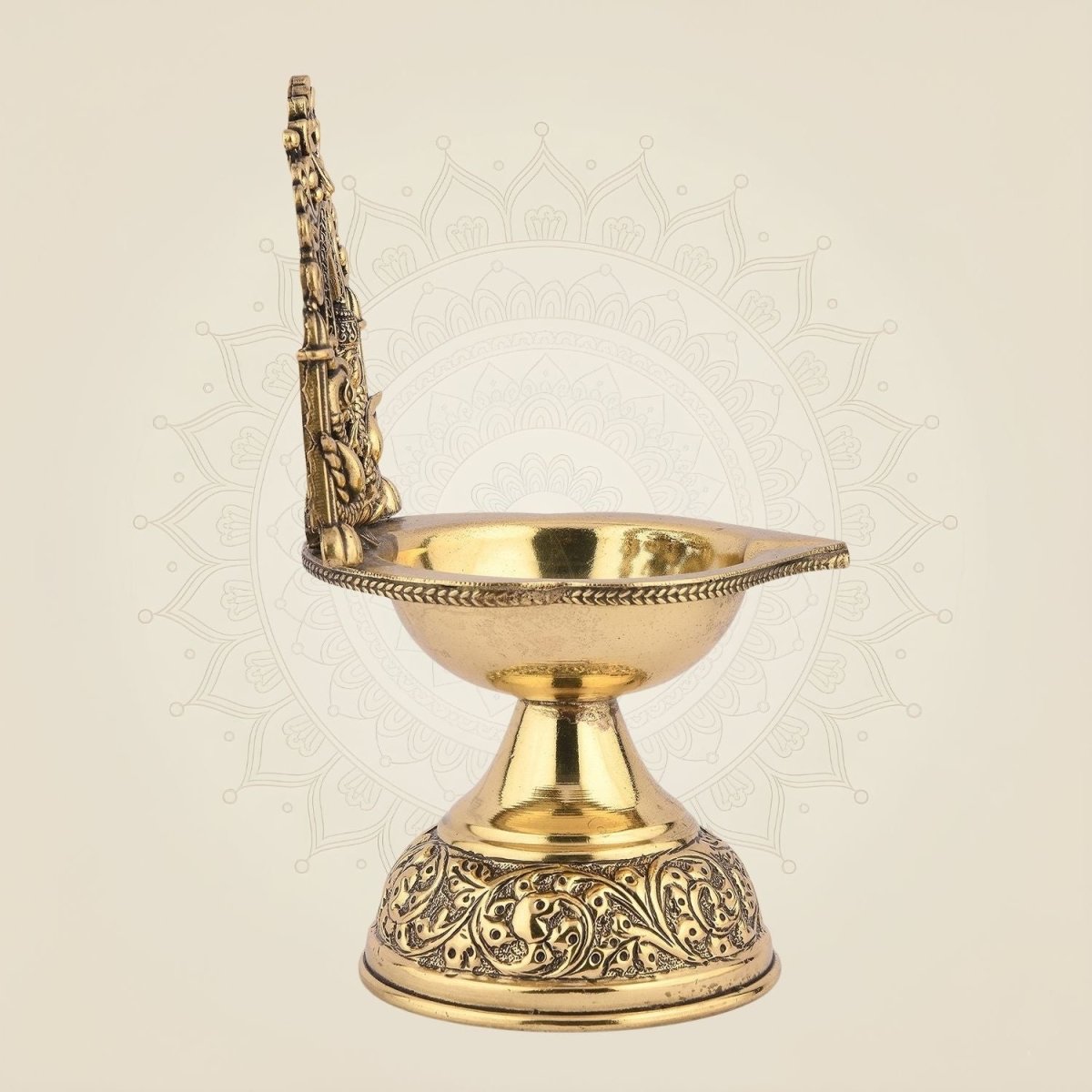 Lakshmi Mata Brass Handcrafted Spiritual Oil Lamp for Home Temple
