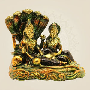 Lakshmi Narayan Brass colored statue