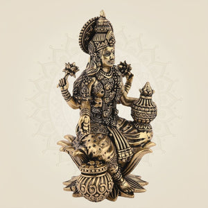 Lakshmi on Lotus  murti in brass