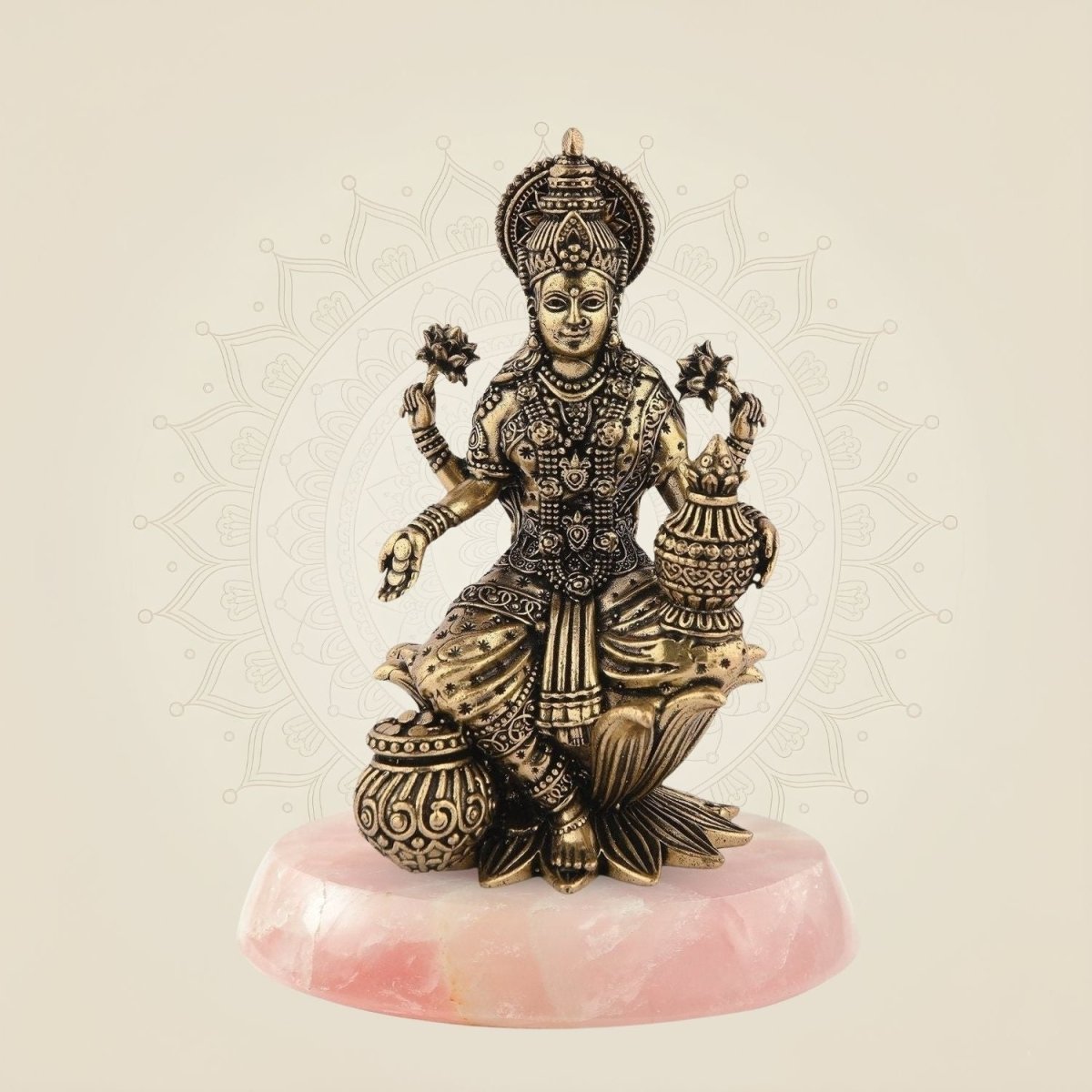 Lakshmi on Lotus Idol on stone base