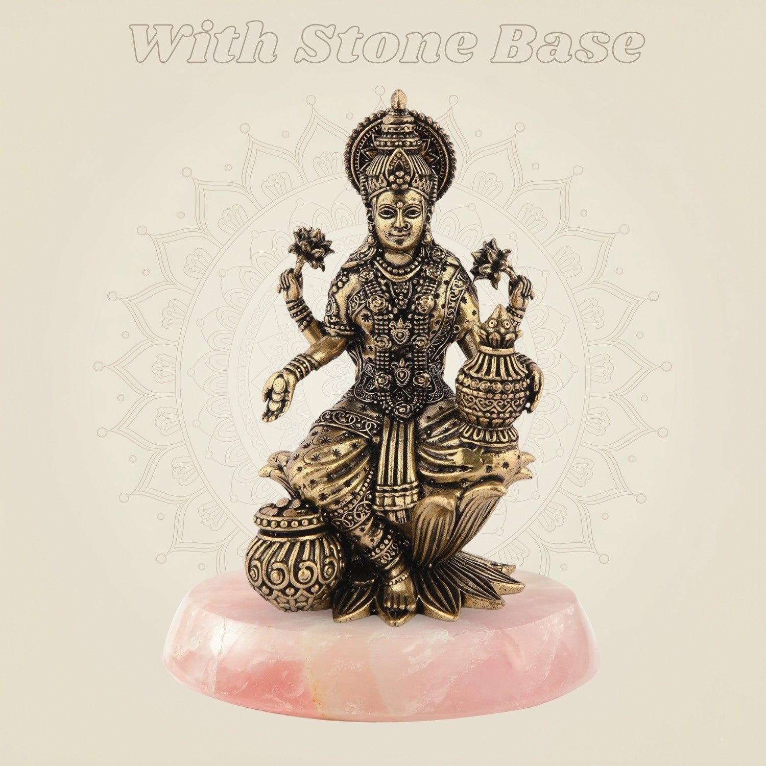 Lakshmi on Lotus Idol on stone base
