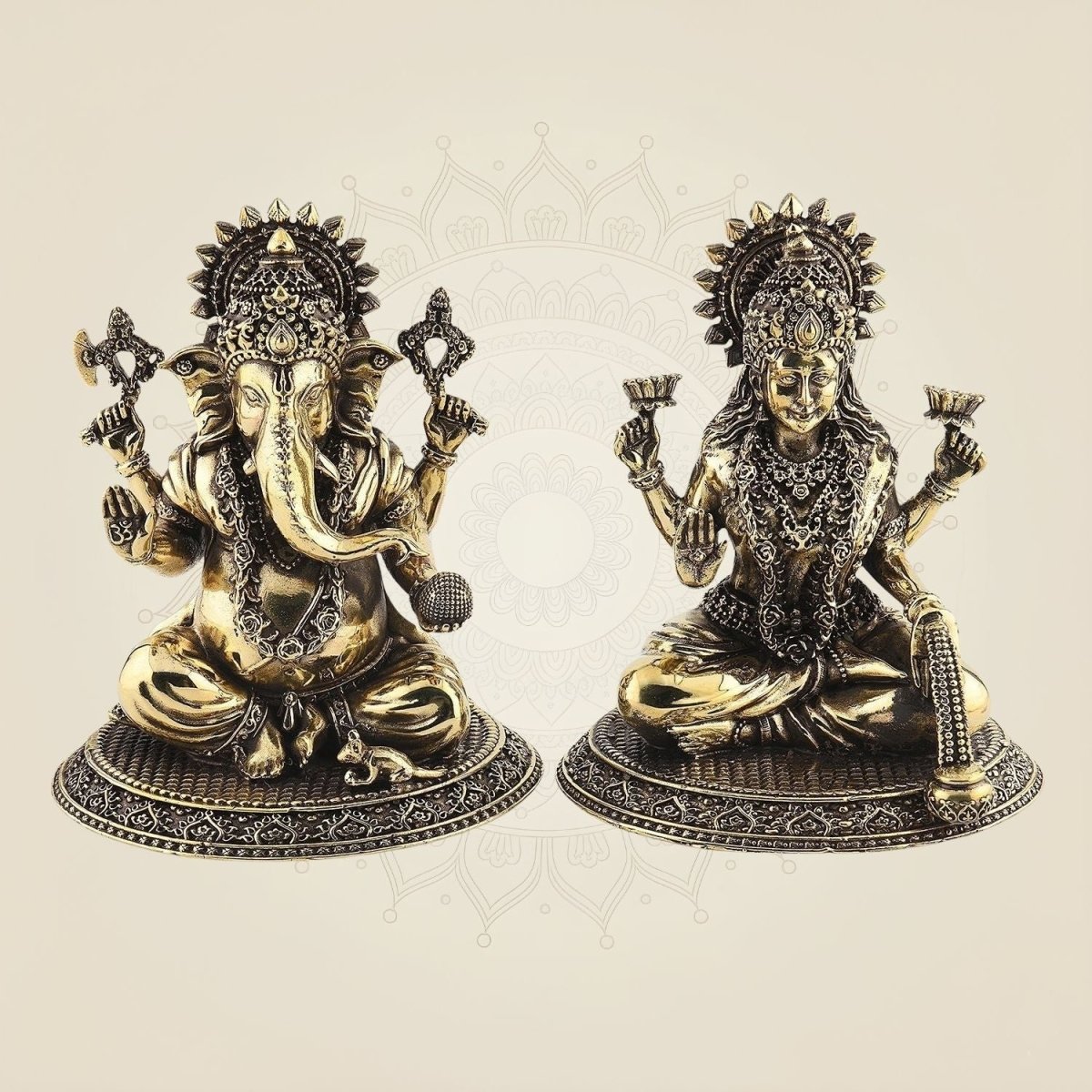 Laxmi Ganesh Brass Idol