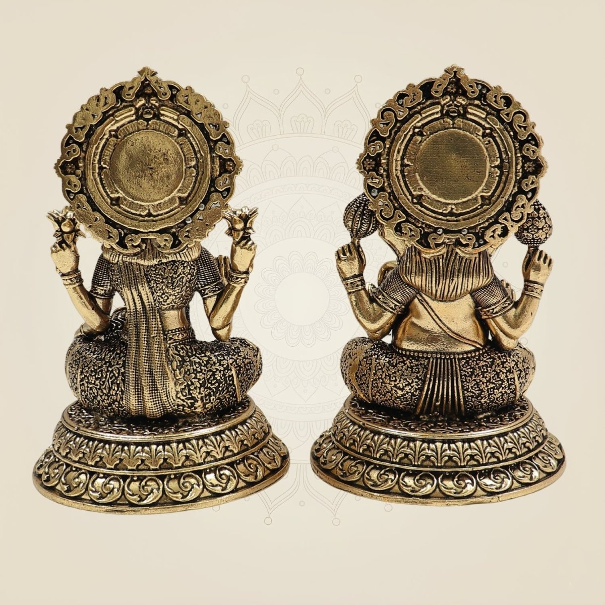Laxmi Ganesh Brass Murti Set 5 Inch for Home & Pooja - Luxeartisanship