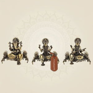 Laxmi Ganesh Saraswati Brass Idol