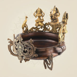 Laxmi Ganesh Saraswati Urli in Brass