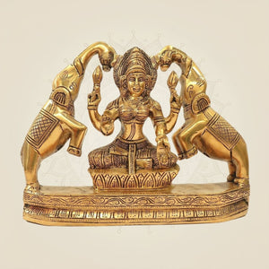 Laxmi Idol with 2 Elephants 7.5"
