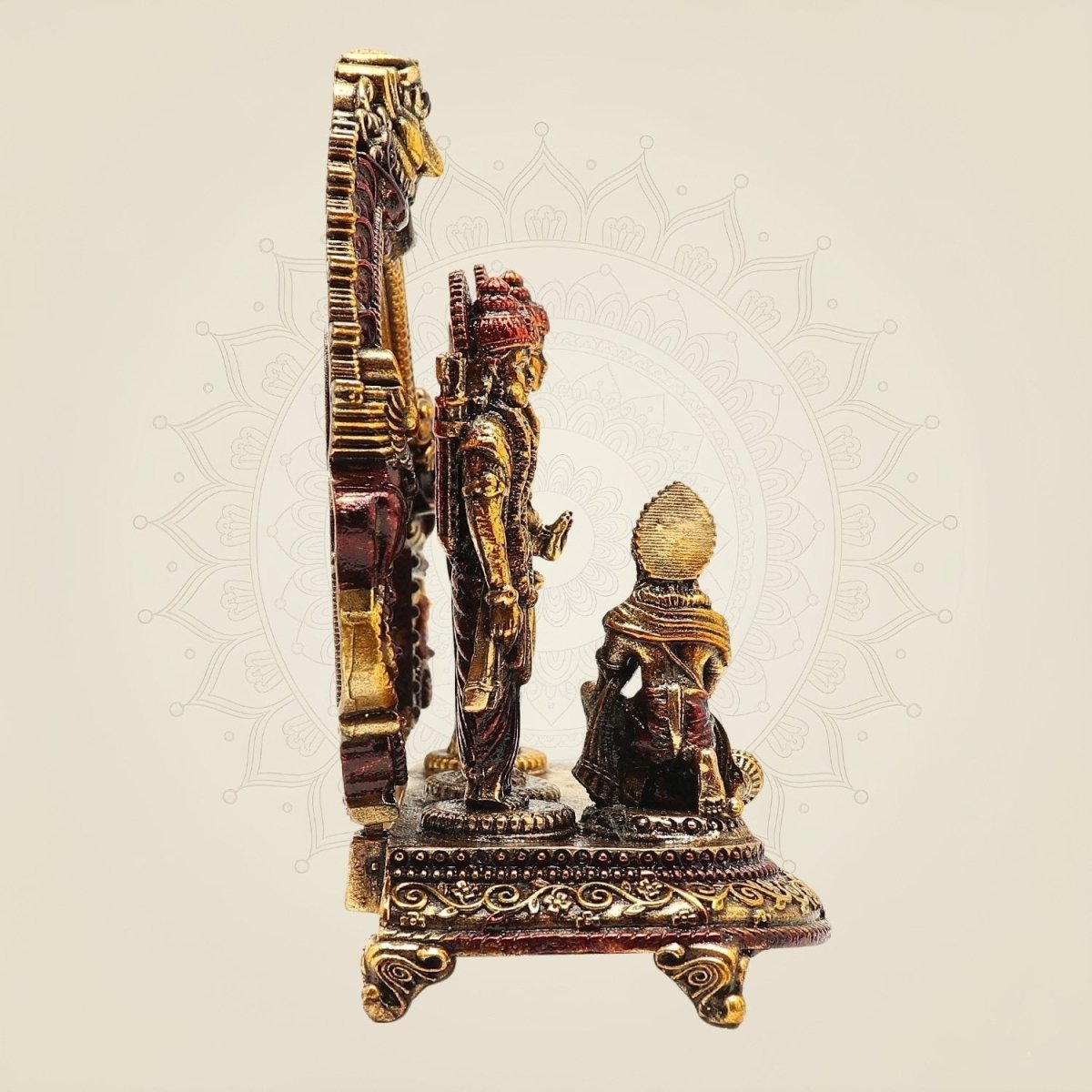 Lightweight 5" Brass Ram Darbar – Miniature Idol Set for Pooja & Décor - Luxeartisanship