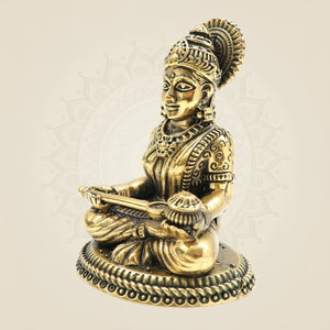 Lightweight Brass Annapurna Devi Idol – Superfine Statue for Puja & Décor 3.25" - Luxeartisanship
