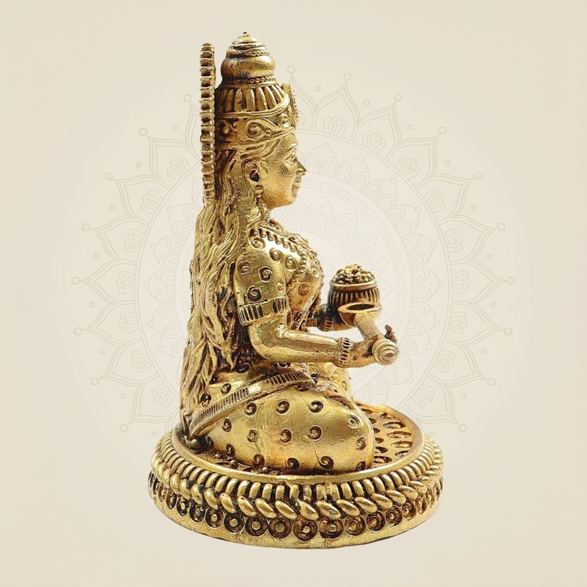 Lightweight Brass Annapurna Devi Idol – Superfine Statue for Puja & Décor 3.25" - Luxeartisanship
