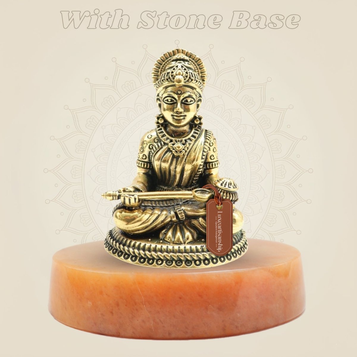 Lightweight Brass Annapurna Devi Idol – Superfine Statue for Puja & Décor 3.25" - Luxeartisanship