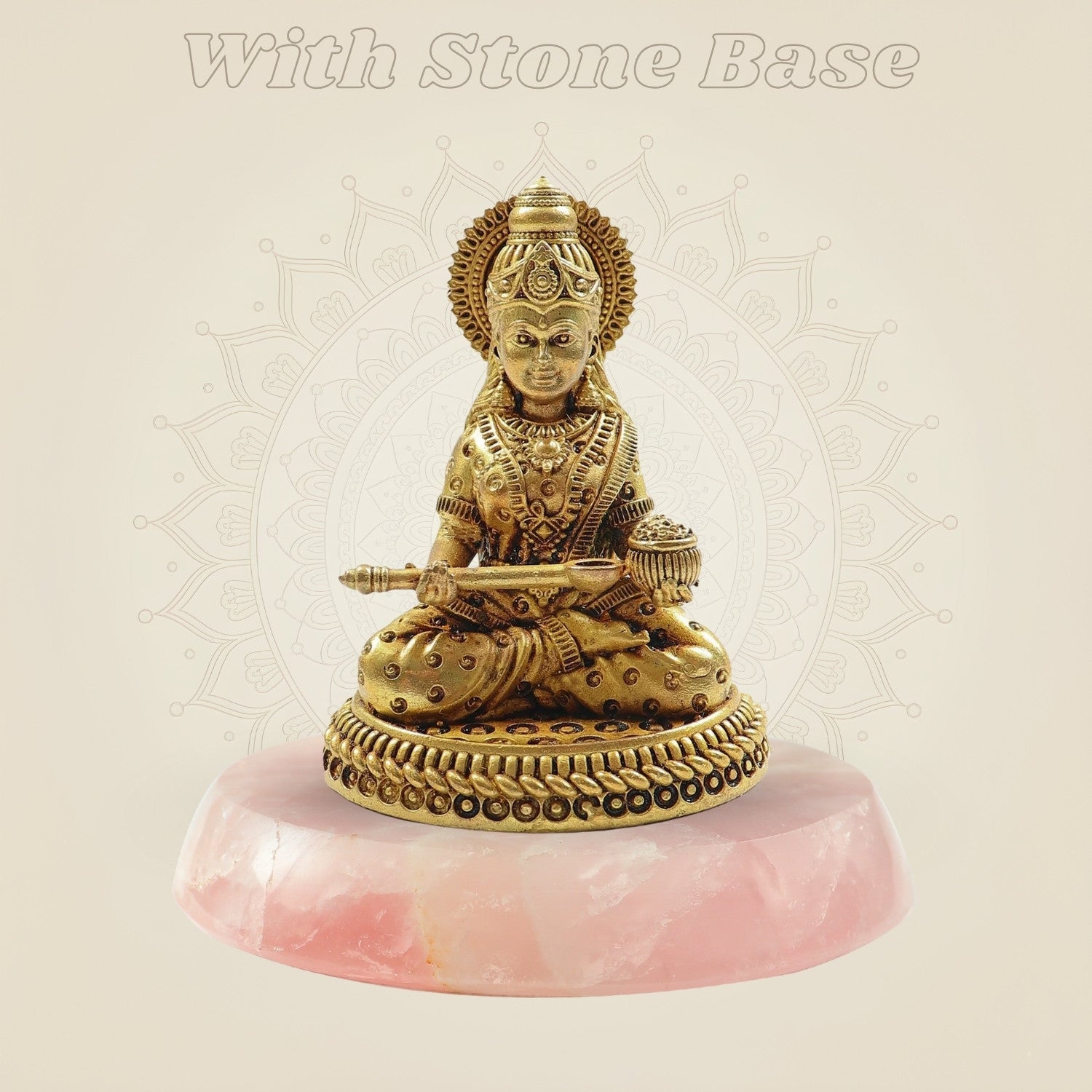 Brass Annapurna Devi Idol on gemstone base