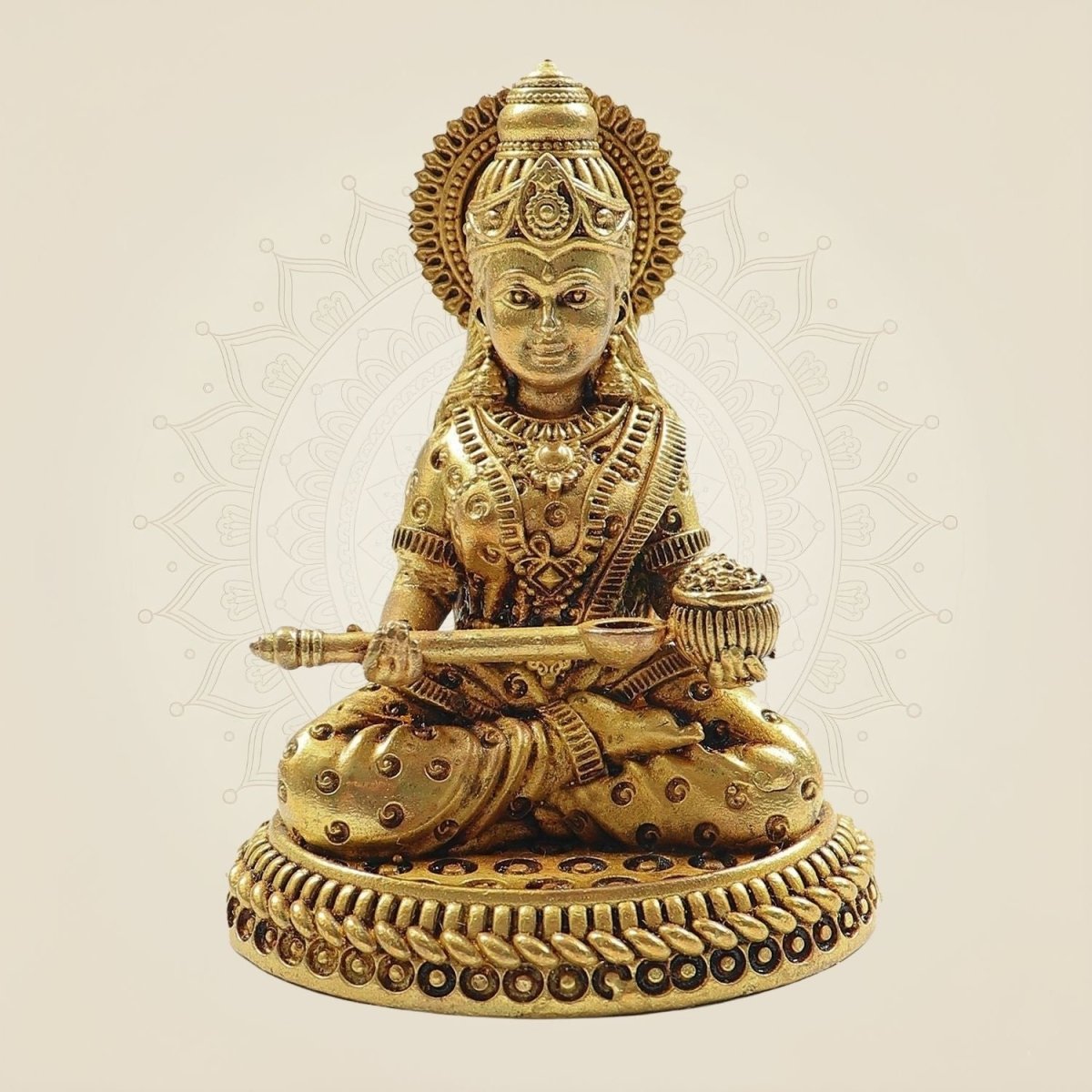 Lightweight Brass Annapurna Devi Idol – Superfine Statue for Puja & Décor 3.25" - Luxeartisanship