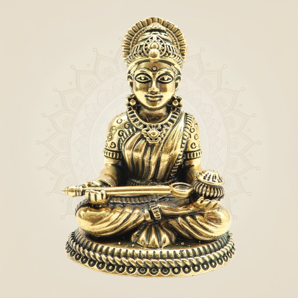 Lightweight Brass Annapurna Devi Idol – Superfine Statue for Puja & Décor 3.25" - Luxeartisanship
