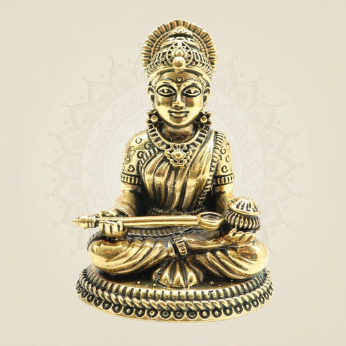 Lightweight Brass Annapurna Devi Idol – Superfine Statue for Puja & Décor 3.25"