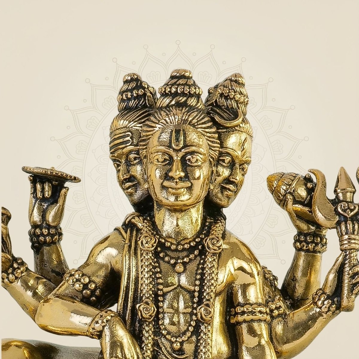 Brass Dattatreya Statue