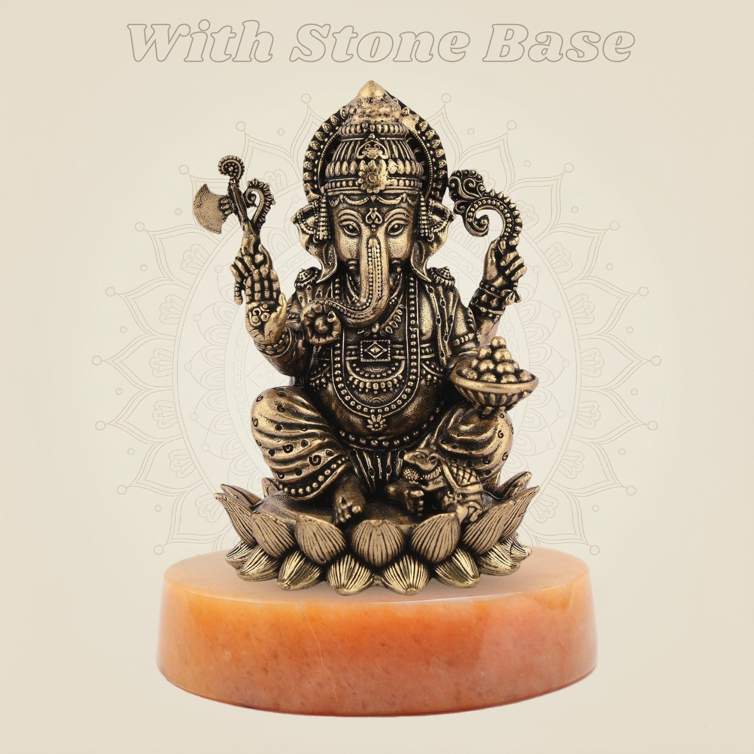 Lord Ganesha on gemstone base